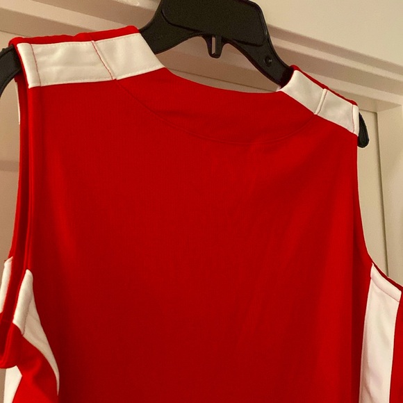 NWT [Nike] Dri-Fit Basketball Performance Sleeveless Jersey Red w/ White - Picture 8 of 11